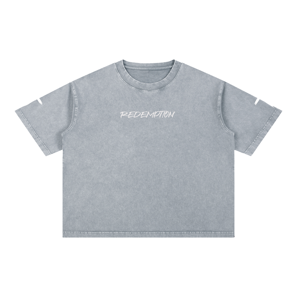 Mineral Wash "REDEMPTION " Boxy Cotton T-Shirt