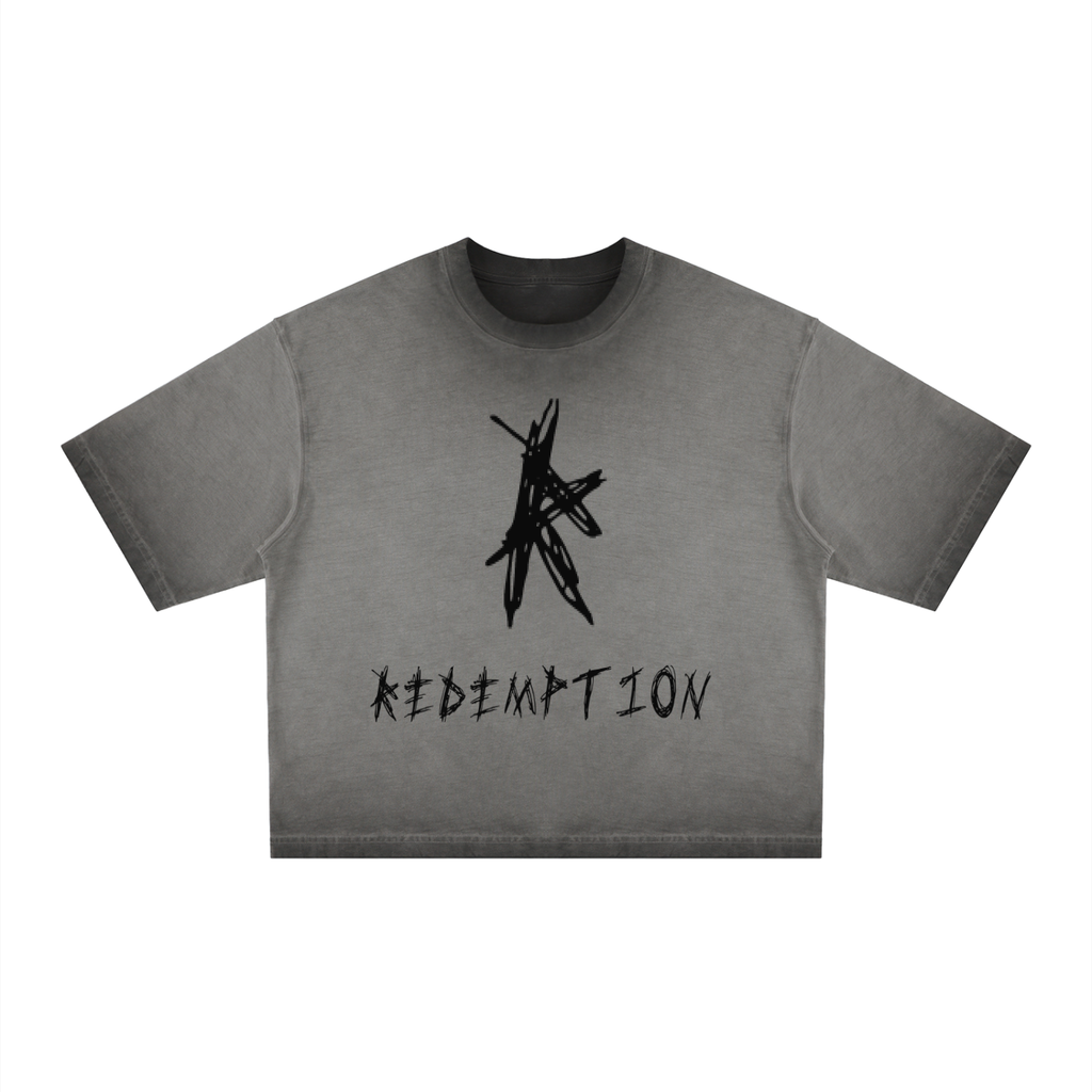 Unisex "REDEMPTION" Reverse Dyed Boxy T-Shirt